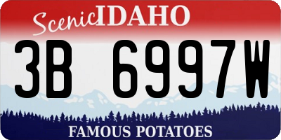 ID license plate 3B6997W