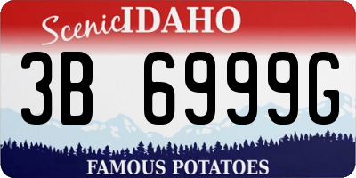 ID license plate 3B6999G