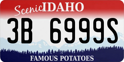 ID license plate 3B6999S