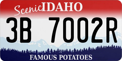 ID license plate 3B7002R