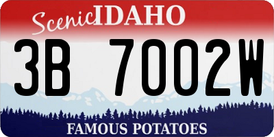 ID license plate 3B7002W