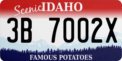 ID license plate 3B7002X