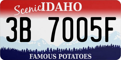 ID license plate 3B7005F