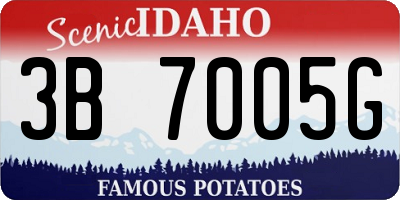 ID license plate 3B7005G