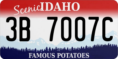 ID license plate 3B7007C