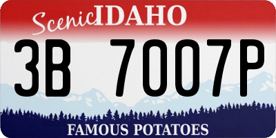 ID license plate 3B7007P
