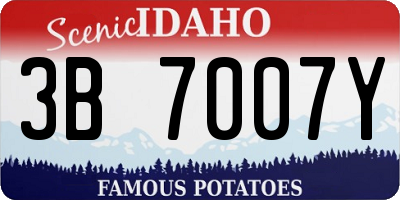 ID license plate 3B7007Y