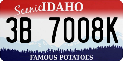 ID license plate 3B7008K
