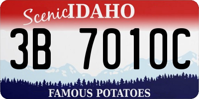 ID license plate 3B7010C