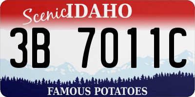 ID license plate 3B7011C