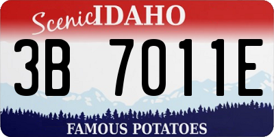ID license plate 3B7011E