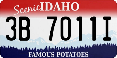 ID license plate 3B7011I