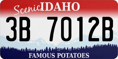 ID license plate 3B7012B