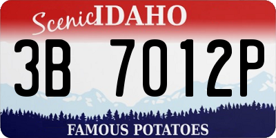 ID license plate 3B7012P
