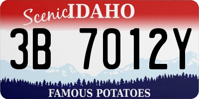 ID license plate 3B7012Y