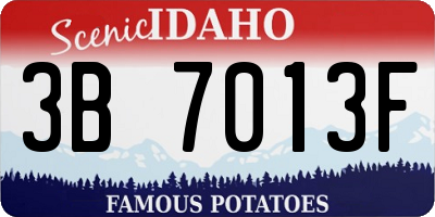 ID license plate 3B7013F