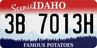 ID license plate 3B7013H