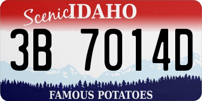 ID license plate 3B7014D