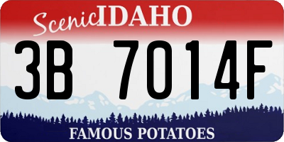 ID license plate 3B7014F