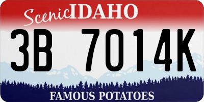 ID license plate 3B7014K