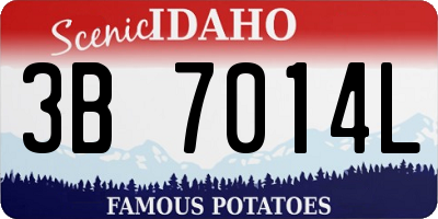 ID license plate 3B7014L