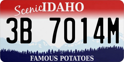 ID license plate 3B7014M