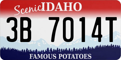 ID license plate 3B7014T