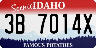 ID license plate 3B7014X