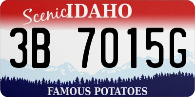 ID license plate 3B7015G