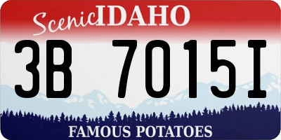 ID license plate 3B7015I