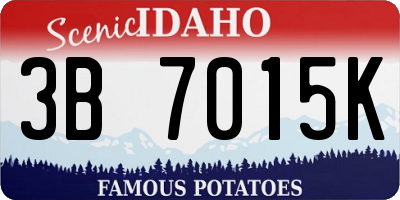 ID license plate 3B7015K