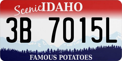 ID license plate 3B7015L