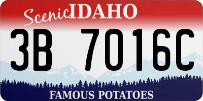 ID license plate 3B7016C