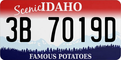 ID license plate 3B7019D