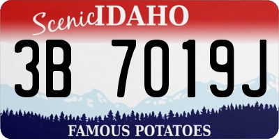ID license plate 3B7019J