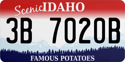 ID license plate 3B7020B