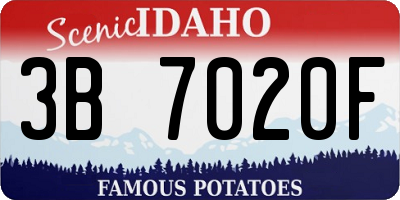 ID license plate 3B7020F