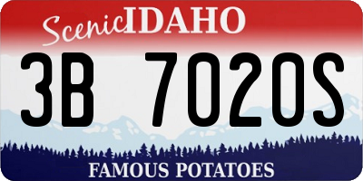 ID license plate 3B7020S