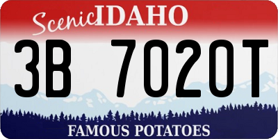 ID license plate 3B7020T