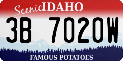 ID license plate 3B7020W