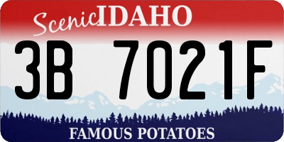 ID license plate 3B7021F