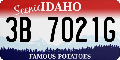 ID license plate 3B7021G
