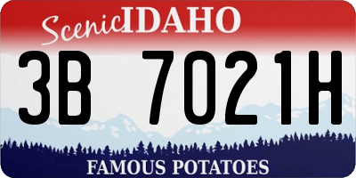 ID license plate 3B7021H