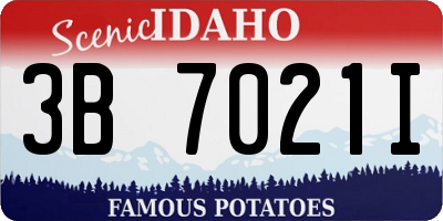 ID license plate 3B7021I