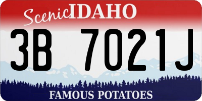 ID license plate 3B7021J