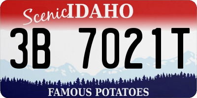ID license plate 3B7021T