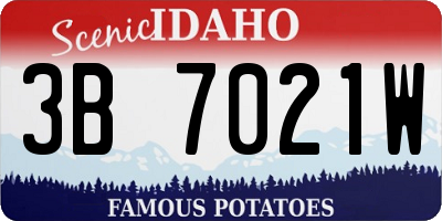 ID license plate 3B7021W