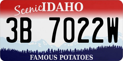 ID license plate 3B7022W