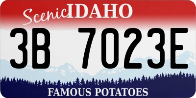 ID license plate 3B7023E