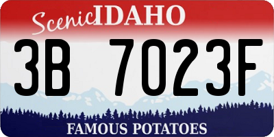 ID license plate 3B7023F
